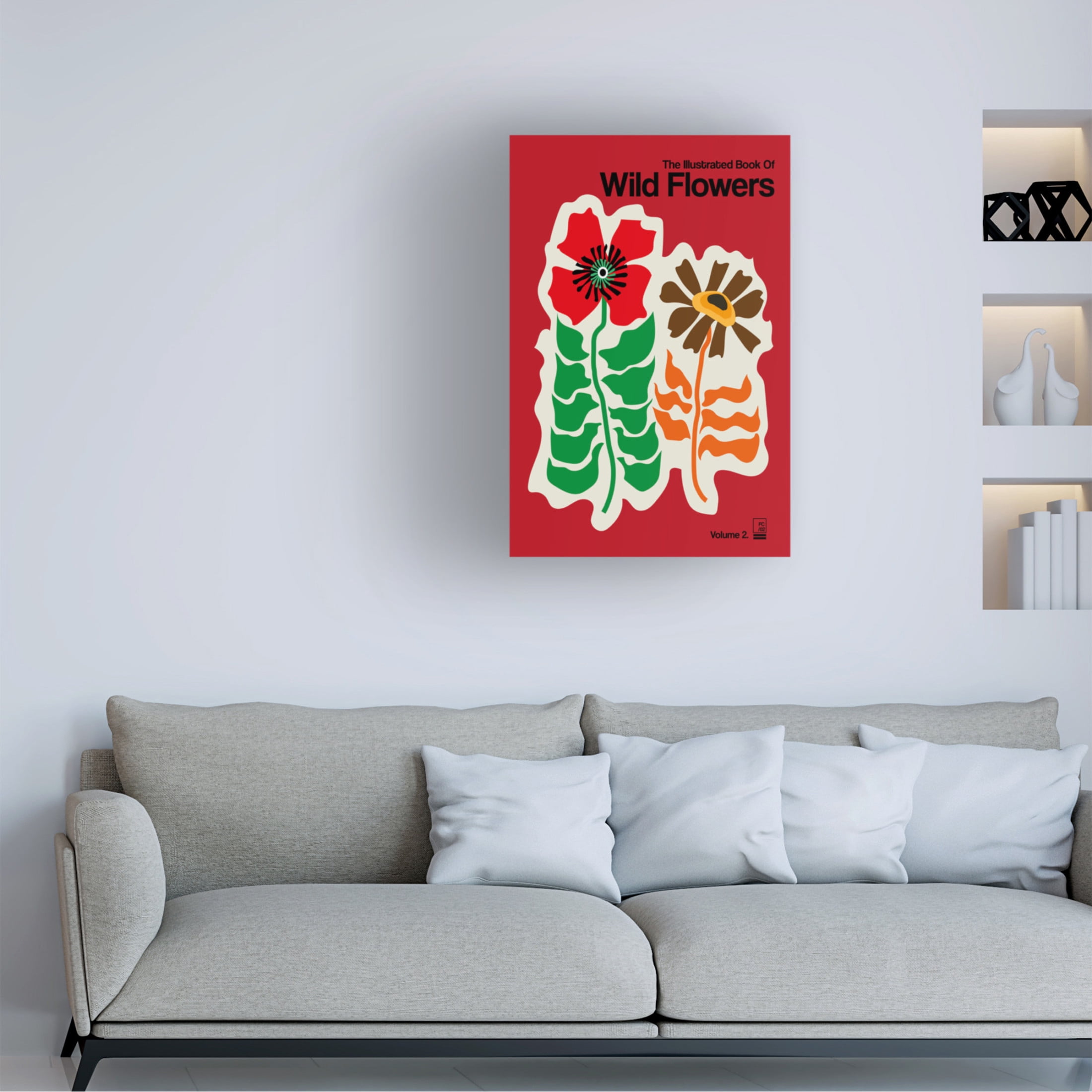 Trademark Fine Art Frances Collett  The Illustrated Book Of Wild Flowers Vol.2 Red Canvas Wall Art