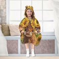 thumbnail image 7 of Wearable Blanket with Sleeves and Pocket Oversized Hooded Sweatshirt 3-14 YR Cute Highland Cow S, 7 of 7