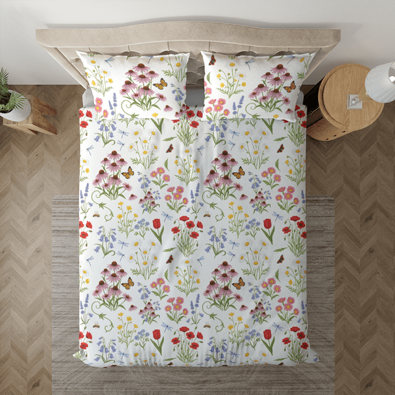Lotusprinthandmade Wildflower Garden Bedding Set (Made in Vietnam) (60x80) – Blooming Flowers Bedding Set