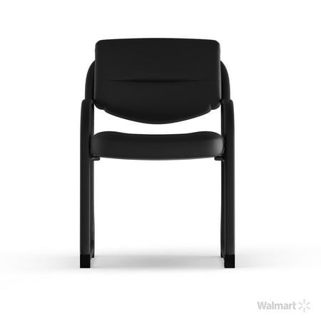 Flash Furniture - Donny  Contemporary Leather/Faux Leather Side Chair - Upholstered - Black
