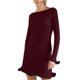 thumbnail image 3 of WILLBEST Vestidos Cortos Para Mujer Vestido De Otoño De Manga Larga Para Mujer, Minifalda De Punto Con Cuello Redondo, Suéter De Invierno, Vestido Informal Ajustado, 3 of 3