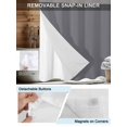 thumbnail image 5 of No Hook Shower Curtain with Snap-in Liner, Grey Pure Color Waterproof Fabric Bathroom Curtains, Aesthetics Contemporary Luxury Bath Curtains & Mesh Top Window Stall 48"x72", 5 of 9