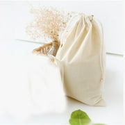 Soild Color Cotton Bag Gift Candy Tea Drawstring Pouch Storage Bags Organizer M