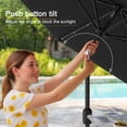 thumbnail image 5 of ACEGOSES 7.5ft LED Solar Outdoor Patio Market Table Umbrella with Polyester Canopy for Garden,Yard and Poolside,Black, 5 of 8