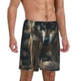 thumbnail image 2 of Naloa Wolf With Basketball Men's Short Pajama Pants, Pj Shorts, Lounge Comfort Shorts-3X-Large, 2 of 6