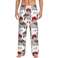 thumbnail image 2 of Lsque Rabbit And Hedgehog Print Men's Pajama Pants, Lounge Pant - Comfortable Home Wear,Elastic Waistband, Stylish Design-Medium, 2 of 9