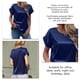 thumbnail image 5 of Blusa informal ligera, transpirable y cómoda de manga corta con cuello redondo en azul violáceo para mujer, 5 of 6