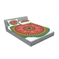 thumbnail image 2 of Ambesonne Colorful Fitted Sheet & Pillow Sham Set, American Bull, Full, Multicolor, 2 of 2