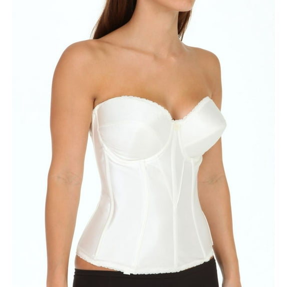Women's Carnival 424 Full Figure Satin Torsolette Bra (Ivory 32DD)