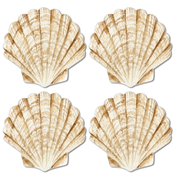 CounterArt Shell Shaped Reversible Easy Care Flexible Tabletop Placemat 4 Pack