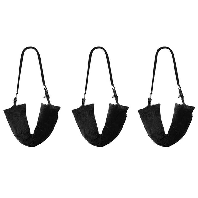 3X Almohada para el Cuello de Viaje Que Se Puede Rellenar con Ropa,Almohada para Cuello Rellenable para Viajar,Almohada para el Cuello Rellenable con Almacenamiento Adicional Negro