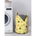 thumbnail image 3 of Marine Laundry Bag, Continuous Cartoon with Whale Crab Turtle and Shells, Hamper Basket with Handles Drawstring Closure for Laundromats, 13" x 19", Yellow Multicolor, by Ambesonne, 3 of 4