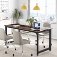 thumbnail image 4 of Tribesigns Modern Computer Desk, 70.8 x 31.5 inch Wood Office Desk for Home Office, Rustic Black, 4 of 5