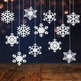 thumbnail image 6 of Dserfhy 12 Pcs Felt Snowflake Christmas Ornaments White Snowflake Hanging Decoration for Winter Tree Mantel Wall Home Party Decor, 6 of 7