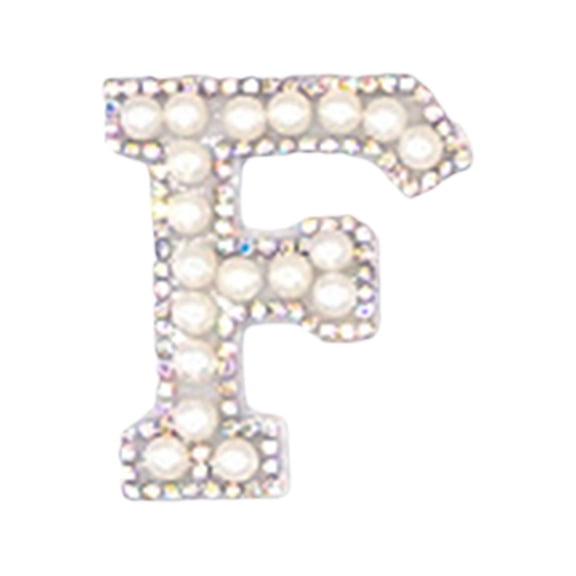 Personalized Pearl Letter Patch, Alphabet Iron On Patch for DIY Bride Wedding Decor, Custom Applique Letter Patch, Pearl Letter
