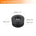 thumbnail image 2 of Unique Bargains 6 Pcs Inserts pour Tubes Ronds avec Filetage M10, pour Tube Rond 38mm/1.5 Pieds OD, Insert de Roulette en Plastique Noir Rond, 2 of 7