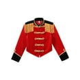 thumbnail image 3 of Yruioon Kids Circus Ringmaster Costume Stand Collar Tassel Jacket Coat Red Drummer Cosplay Costume Red 16, 3 of 7