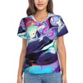 thumbnail image 1 of Spider-Man Women's V-Neck Short Sleeve Full Width T-Shirt, 1 of 1