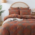thumbnail image 4 of Colorido patrón geométrico Boho Naranja Juego de cama King Size 3Pcs Funda Nórdica, 4 of 9