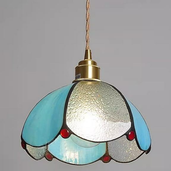 perfeclan Glass Pendant Light Kitchen Island 1.5M Cord Adjustable Hanging Lamp Hanging Light for Restaurant Dining Room Bedroom Hallway D