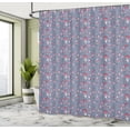 thumbnail image 4 of Ambesonne Romantic Shower Curtain, Funny Raccoons Couple Cat, 69"Wx84"L, Red Pink and Blue Grey, 4 of 4