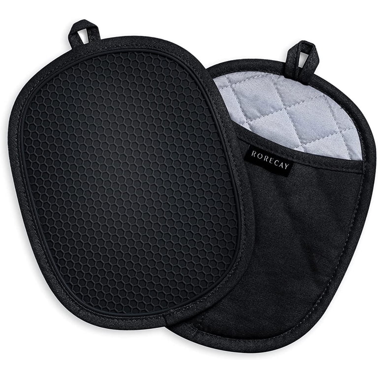 Dinosam Silicone Pot Holders, 2-Pack, Black photo 1