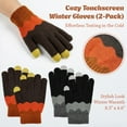 thumbnail image 2 of allydrew Cold Weather Touchscreen Texting Gloves for Women (Set of 2), Black and Brown Zigzag, 2 of 6