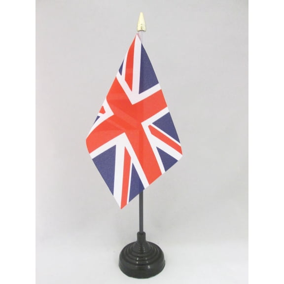 AZ Flag United Kingdom Table Flag 4x6 in 100D Polyester Plastic Base