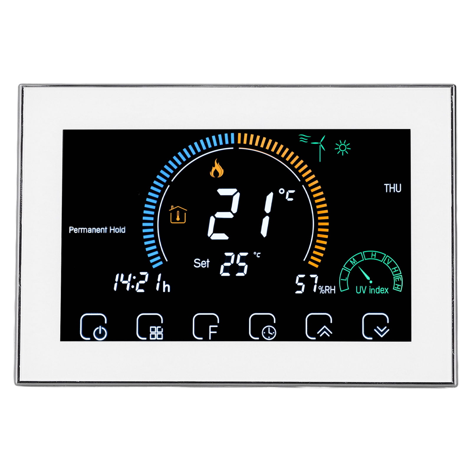 NFTIGB 5A Smart Thermostat Switch WiFi App Voice Control Programmable Touch Screen Floor Heating White