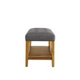 thumbnail image 2 of ACME Charla Bench in Gray and Oak, 2 of 4