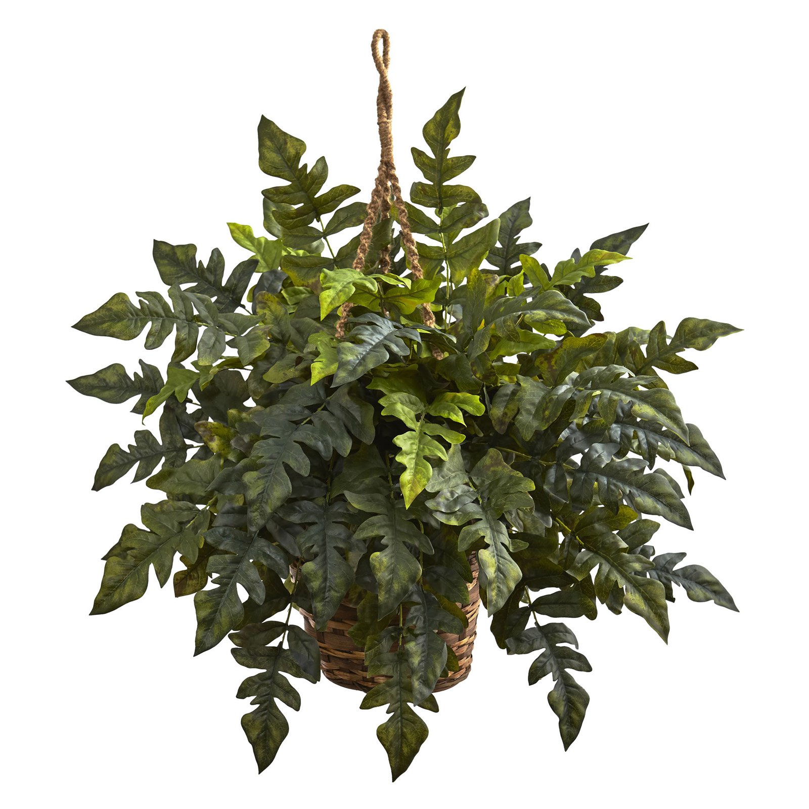 Nearly Natural Holly Fern Hanging Basket