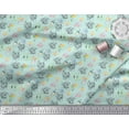 thumbnail image 3 of Soimoi Green Cotton Voile Fabric Text & Cupcakes Food Printed Fabric 1 Yard 42 Inch Wide, 3 of 3