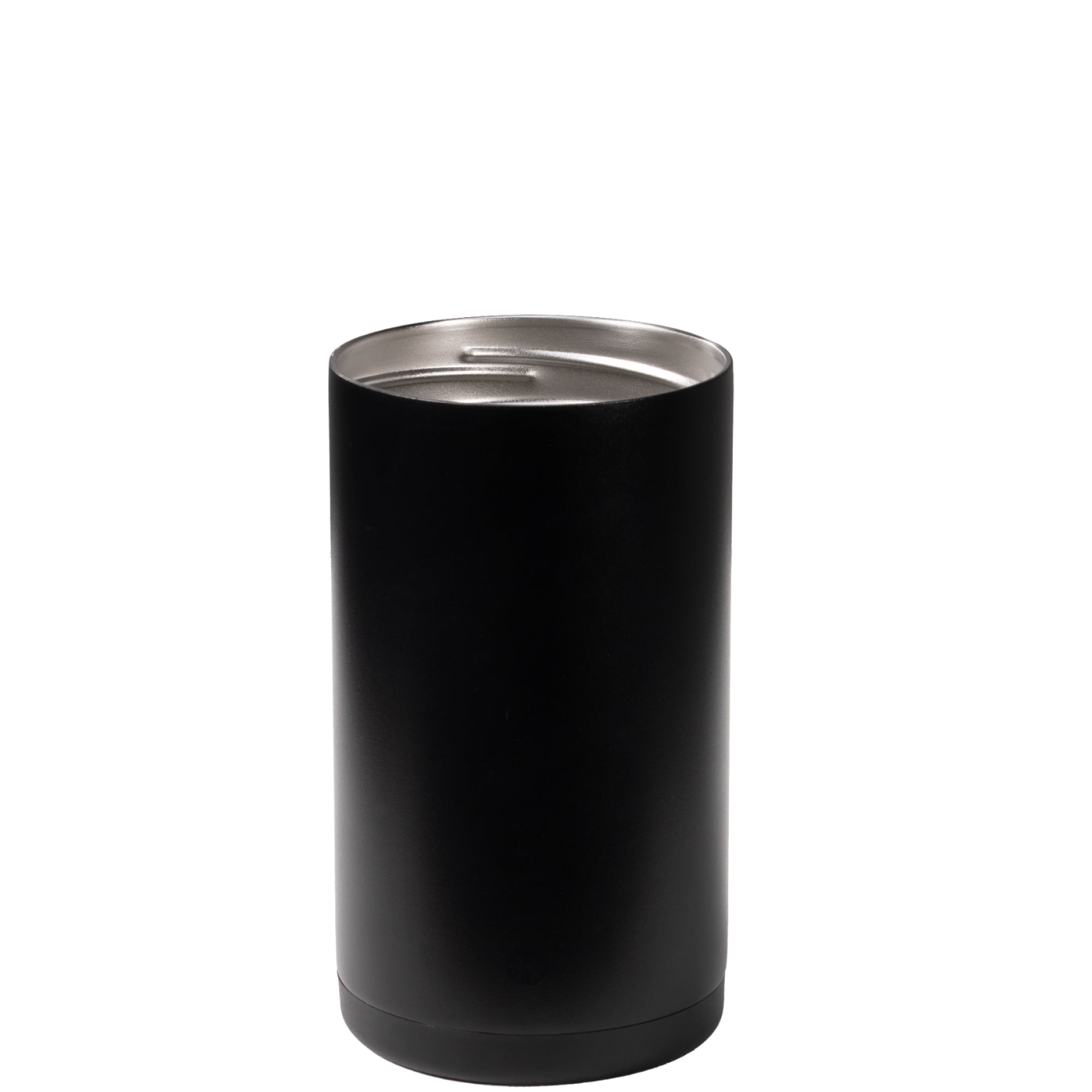 HydroJug Can Cooler - Standard 2-in-1 Insulated Can Cooler Cup 16oz - Stainless Steel, Non-Slip Rubber Base, Screw-Top Lid - Black