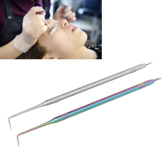 2pcs B6 Lash Perm Lift Tools Curved Tip Short Comb Stainless Steel Lash Lift Perm Tool Eyelash Lift And Tint Tool Lash Separator Tool Lash Separation Rod For Eyelash Eyebrow