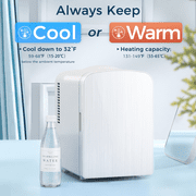 Havato Mini Fridge, Portable 4L/6 Can Personal Cooler – Skincare Fridge, Small Compact Refrigerator,White