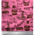 thumbnail image 1 of Soimoi polyester Crepe Fabric Burger,Cupcake & Cups Fabric Prints By Yard 42 Inch Wide, 1 of 3