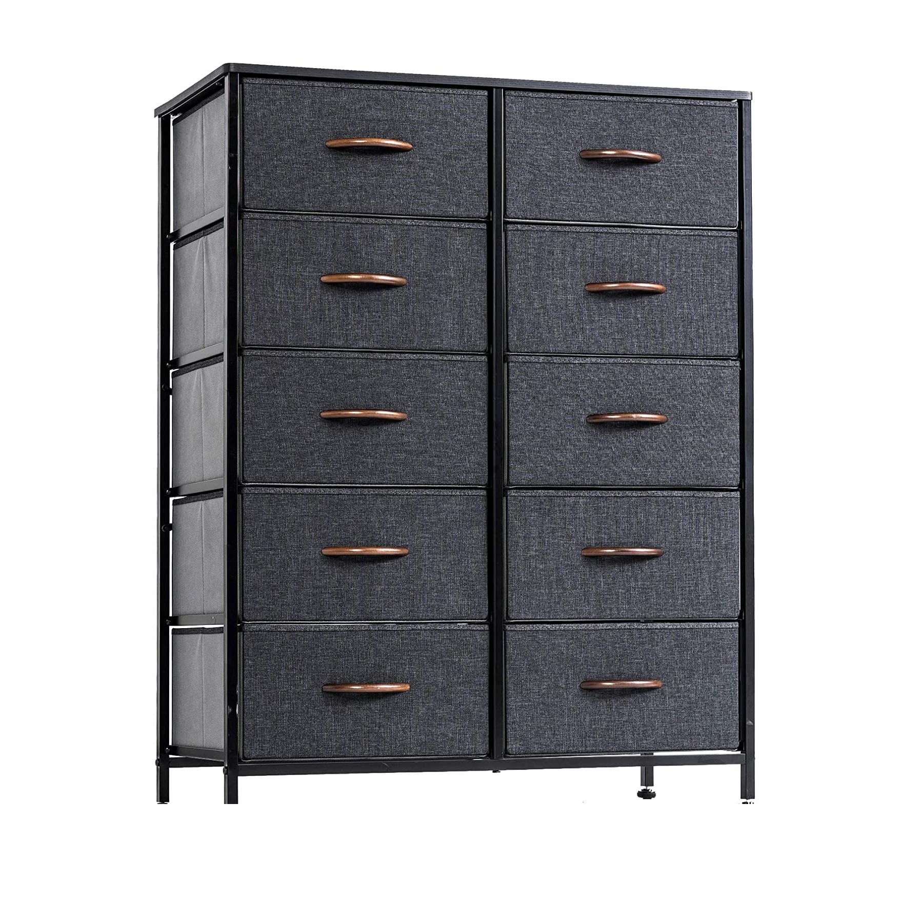 Waytrim Modern Dresser and Chest of 10 Drawers Storage Tower Steel