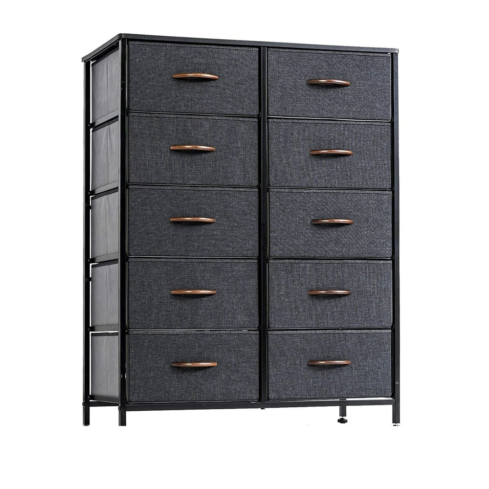 WAYTRIM Modern Dresser and Chest of 10 Drawers Storage Tower Steel
