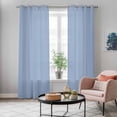 thumbnail image 5 of Pure Light Blue Kitchen Curtains 84 Inch Length, Simple Solid Color Grommet Top Bedroom Living Room Curtains, Light Filtering Cafe Curtain Drapes 2 Panels Set 84''x84'', 5 of 9