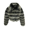 thumbnail image 6 of Summer Saving Clearance AXXD Women Faux Fur Coat,Women Plus Size Faux Coat Warm Furry Faux Short Jacket Long Sleeve Outerwear, 6 of 7