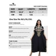 thumbnail image 4 of EDOLYNSA Long Mexican Embroidered Kaftan Dress Maxi Dubai Abaya Caftan Dresses Plus Size Swimsuit Cover up Beach Tunic, 4 of 9