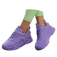 thumbnail image 3 of AUDeals Women Chunky Platform Sneakers, Colorblock Casual Shoes, Breathable Walking Shoes with Glitter Detail (Purple, 6), 3 of 9