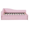 thumbnail image 4 of Twin Size Upholstered L-Shaped Upholstered Daybed with Pop Up Trundle, Pink, 4 of 9