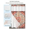 thumbnail image 2 of No Hook Cloth Fabric Shower Curtain with Snap in Liner, Boho Ethnic Waterproof Shower Curtains Set with See Through Top Window, Southwest Aztec Tribal Geometric Aesthetic Bath Curtains Shower 72"x78", 2 of 6