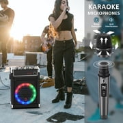 FanFun Portable Bluetooth Speaker with Microphones, Party Speaker with Lights, Remote Control, Powerful Loudspeaker, AUX Input, FM, REC