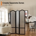 thumbnail image 4 of Jostyle 3 Panel Acrylic Room Divider Privacy Screen Translucent Folding Partition with Paulownia Wood Frame Black, Shatterproof & Space-Saving for Living Room, Bedroom, Office, 4 of 10