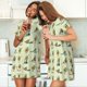 thumbnail image 4 of Fotbe Avocado for Exercise Bata de Dormir para Mujer con Estampado, Camisón de Algodón de Manga Corta, Ropa de Dormir Casual, 4 of 6