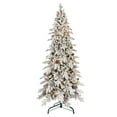 thumbnail image 6 of Christmas Trees 9FT Flocked PE/PVC Christmas Tree with 1250 Warm White LED Lights – 2138 Tips, 52 Natural Pine Cones, Snowy Effect, Hinged Branches, Metal Stand,Artificial Christmas Trees, 6 of 10