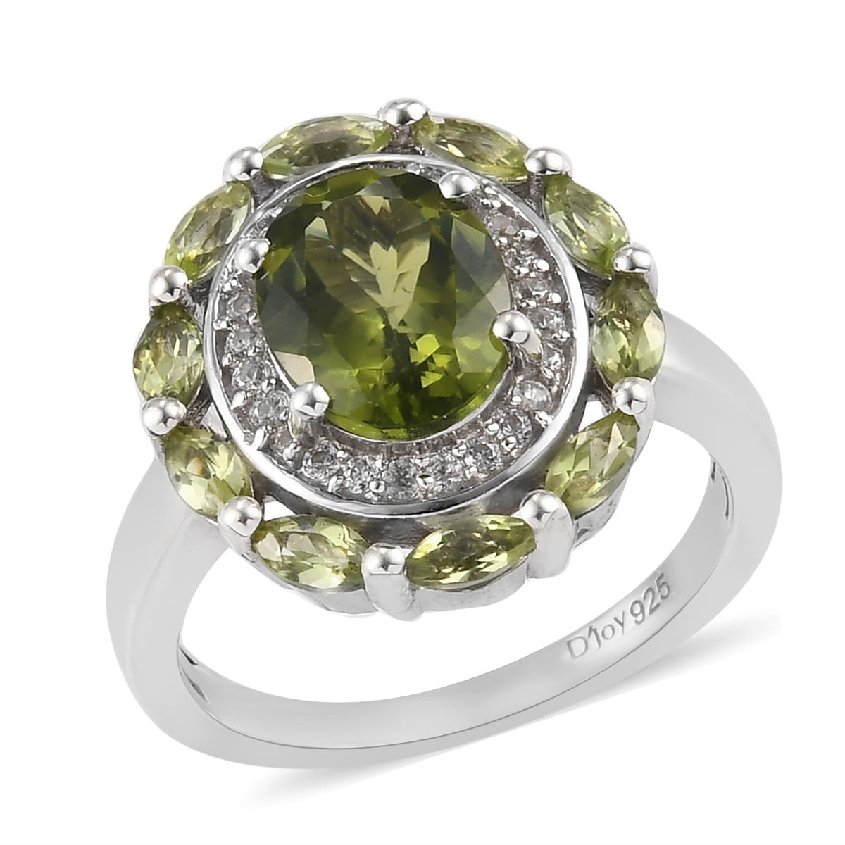 happiness size 4.5 one of a kind ring 6mm peridot one of a kind sterling silver stamped