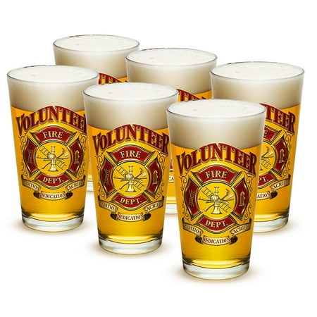 - Pint Glasses – Firefighter Gifts for Men or Women – Volunteer Firefighter Beer Glassware – Beer Glasses with Logo - Set of 24 (16 Oz)